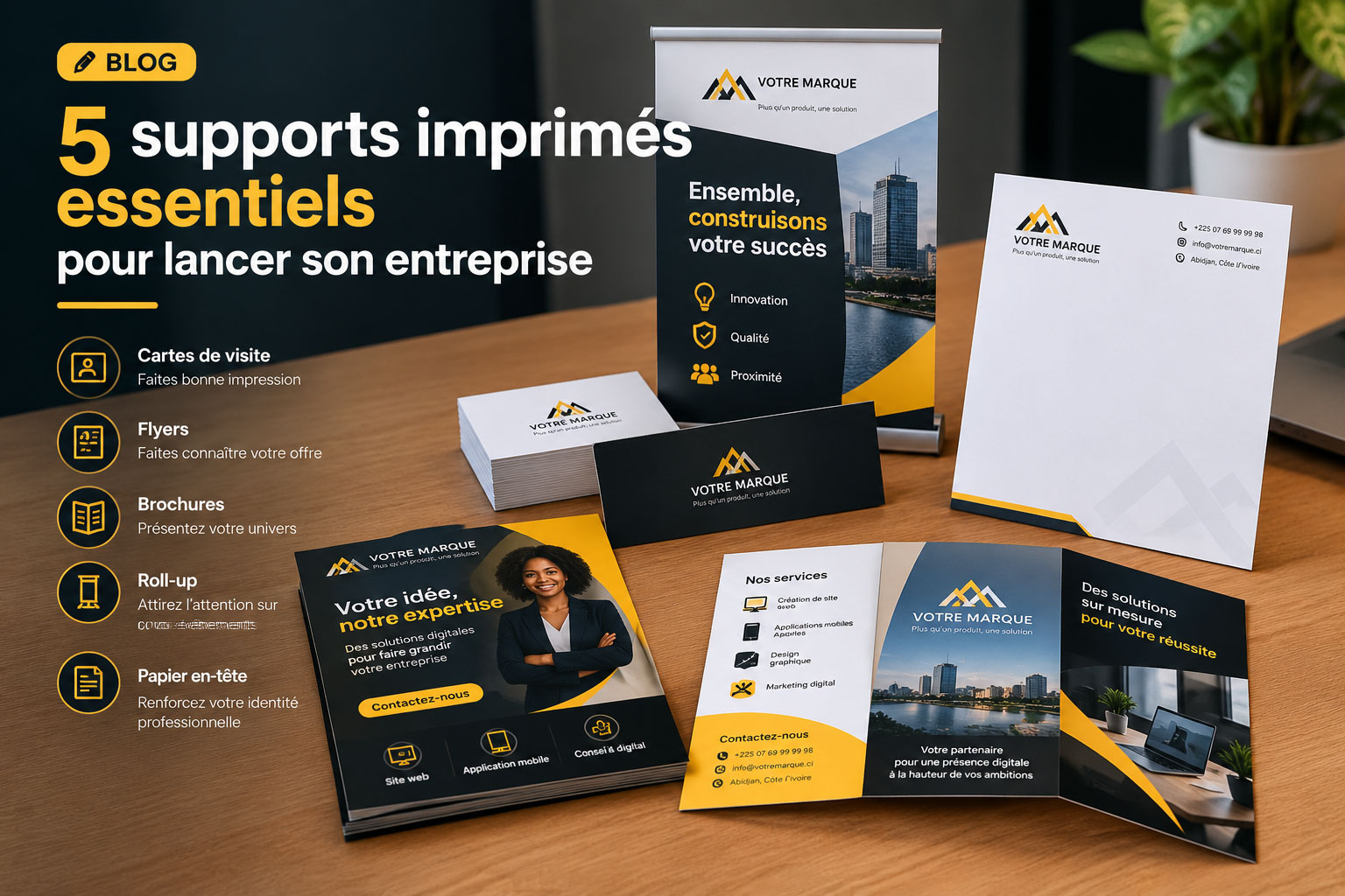 5 supports imprimés essentiels pour lancer son entreprise