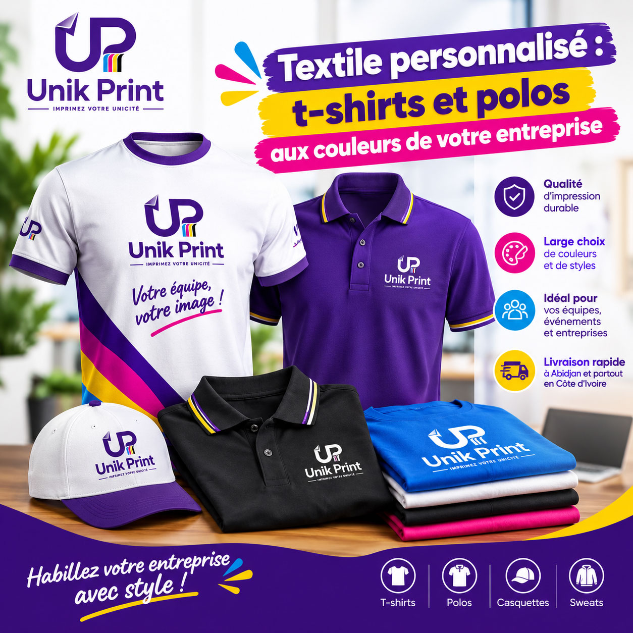 Textile personnalisé : t-shirts et polos aux couleurs de votre entreprise