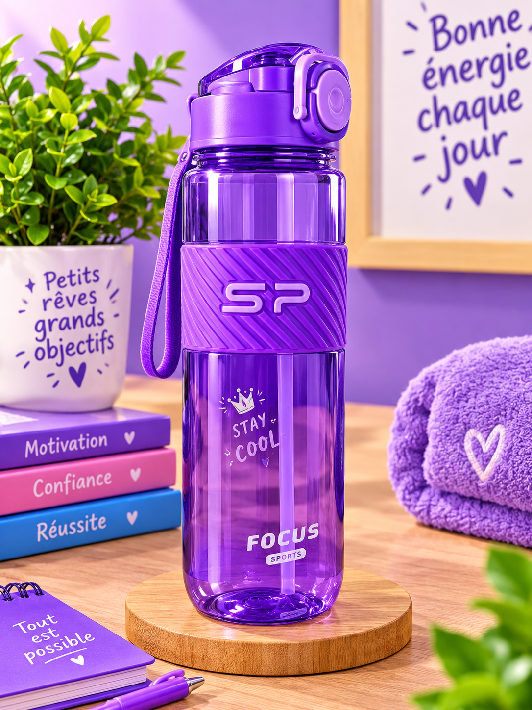 MG-002 - Gourde Enfant Personnalisable avec Photo – Violet